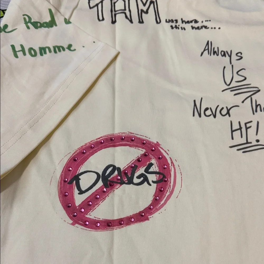 Homme + Femme "Rest Stop" Off White Tee ( Oversized ) Fits Large - Picture 14 of 16